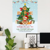 Kerstboom Teddy Bear Speelgoed Drive Fundraiser Poster (Thuiskantoor)