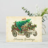 Kerstboom Thuisbezorgen Plat Kerstkaart (Staand voorkant)