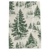 Kerstboom Toile de Jouy Green Medium Cadeauzakje (Achterkant)
