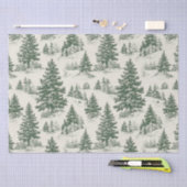 Kerstboom Toile de Jouy Green Tissuepapier (Craft)