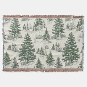 Kerstboom Toile De Jouy Groene Tafelkleed Deken