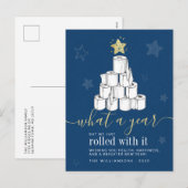 Kerstboom Toiletpapier Jaar 2020 Feestdagenkaart (Voorkant / Achterkant)