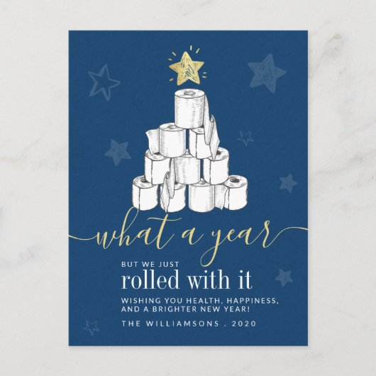 Kerstboom Toiletpapier Jaar 2020 Feestdagenkaart (Voorkant)