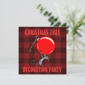 Kerstboom Trimming Party | Red Plaid Mouse Kaart (Staand voorkant)
