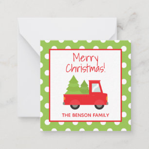 Kerstboom Truck Gift Enclosure Kaarten Notitiekaartje