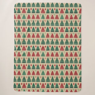 Kerstboom trui gebreid traditioneel patroon 1 sherpa deken