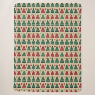 Kerstboom trui gebreid traditioneel patroon 1 sherpa deken