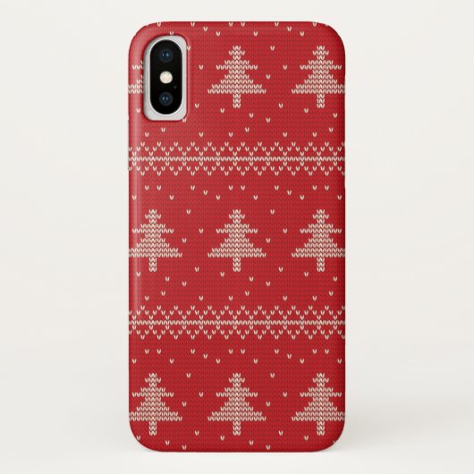 Kerstboom trui Sneeuwvlok iPhone Case (Achterkant)