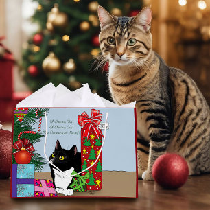 Kerstboom Tuxedo Kat Large Cadeauzakje