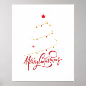 Kerstboom Typografie Script Minimalistisch Poster (Voorkant)