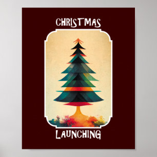 Kerstboom uit Kunstmatig ontwerp voor de kerstma Poster