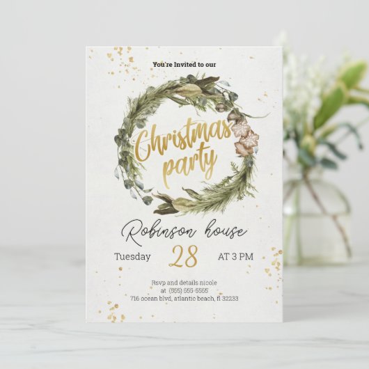 Kerstboom Uitnodiging feestdag feestdag feestdag (Staand voorkant)