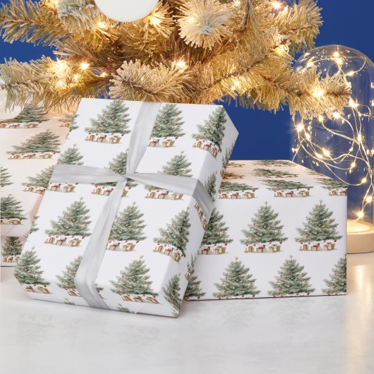Kerstboom vakantie cadeau cadeaupapier (Feestdagen)
