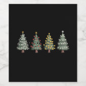 Kerstboom Vakantie Cadeau Winter Wijn Etiket (Enkel label)