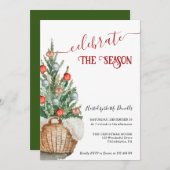 Kerstboom Vakantie Diner Uitnodiging (Voorkant / Achterkant)