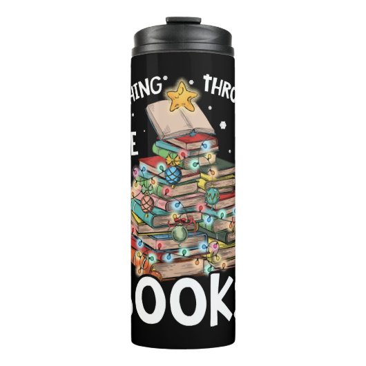 Kerstboom vakantie lezer pyjama's thermosbeker (Voorkant)