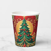 Kerstboom Vakantie Papieren Bekers (Voorkant)