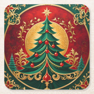 Kerstboom Vakantie Papieren Onderzetter