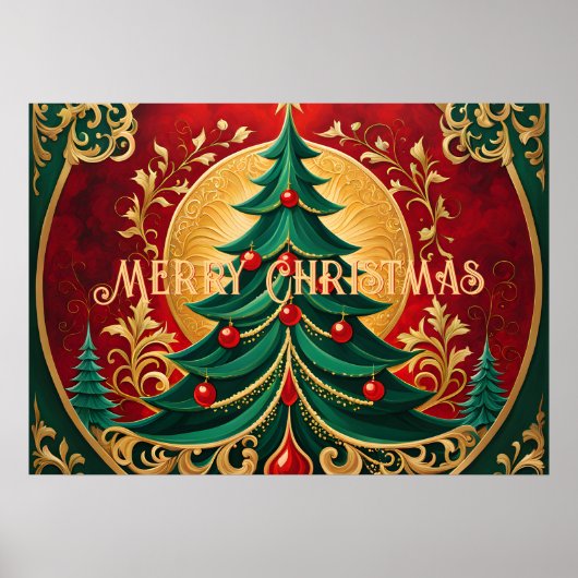 Kerstboom vakantie Poster (Voorkant)