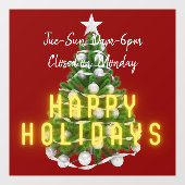 Kerstboom Vakantieuur Bord Raam Sticker (Vel)