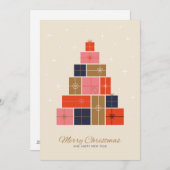 Kerstboom van cadeaustapels feestdagenkaart (Voorkant / Achterkant)