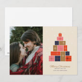 Kerstboom van cadeaustapels feestdagenkaart (Voorkant / Achterkant)