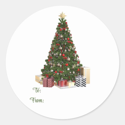 Kerstboom van en naar de Sticker (Voorkant)