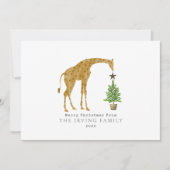 Kerstboom van giraffe feestdagenkaart (Voorkant)
