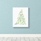 kerstboom van Katten van Sandra Boynton Canvas Afdruk (Insitu (Houten vloer))