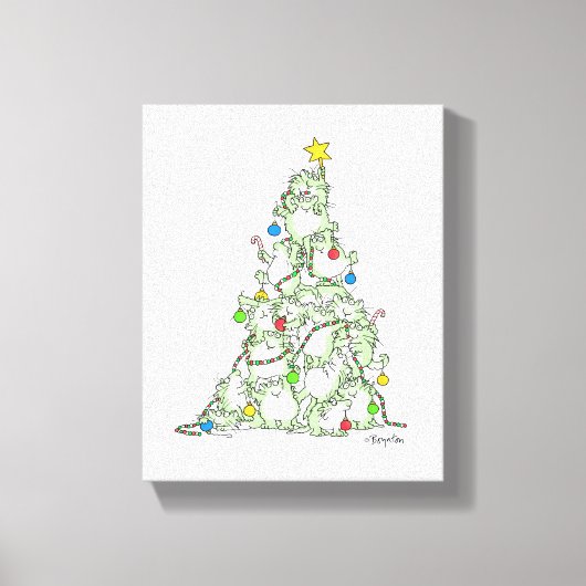 kerstboom van Katten van Sandra Boynton Canvas Afdruk (Voorkant)