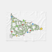 kerstboom van Katten van Sandra Boynton Fleece Deken (Voorkant (Horizontaal))