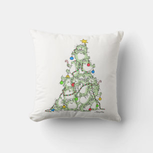 Kerstboom van Kittens door Sandra Boynton Kussen