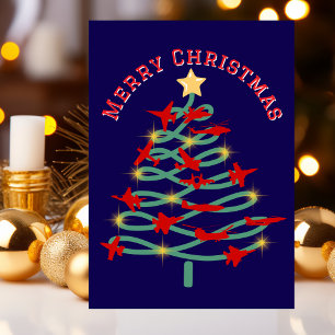 Kerstboom van militaire vliegtuigen WW2 aangepaste Feestdagenkaart