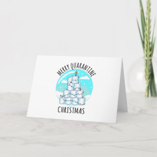 Kerstboom van toiletpapier voor vrolijke quarantai kaart
