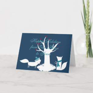 Kerstboom van Vossen Van Ons Naar Jullie Feestdagen Kaart