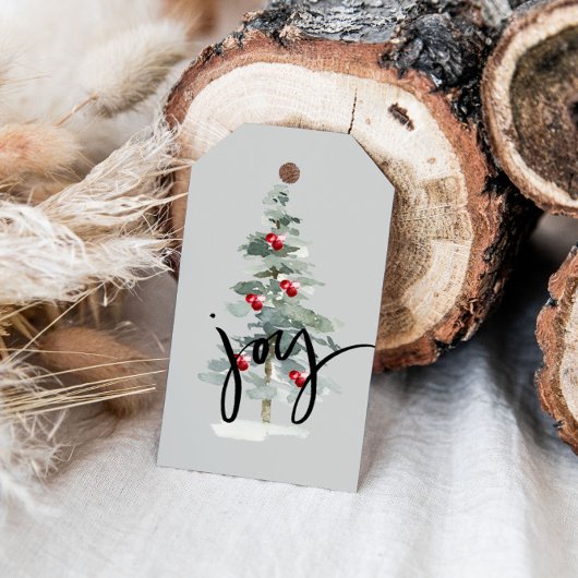 Kerstboom van vreugde cadeaulabel