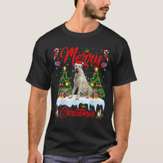 Kerstboom Verlichting Ierse Wolfshond Hond Vrolijk T-shirt