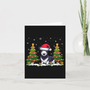 Kerstboom Verlichting Rat Terrier Hond Santa Hat K Kaart