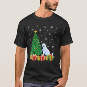 Kerstboom Verlichting Santa Hat Beluga Walvis Kers T-shirt