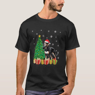 Kerstboom Verlichting Santa Hat Bloedhond Christus T-shirt