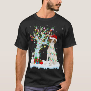 Kerstboom Verlichting Santa Hat Bretagne Spaniel H T-shirt