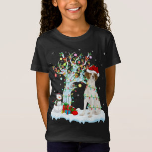 Kerstboom Verlichting Santa Hat Bretagne Spaniel H T-shirt