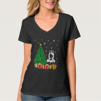 Kerstboom Verlichting Santa Hat Gepensioneerde Ver T-shirt