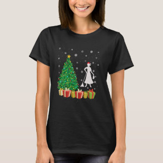 Kerstboom Verlichting Santa Hat Huishoudster Kerst T-shirt