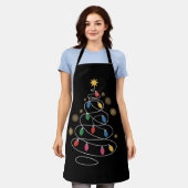 Kerstboom Verlichting Schort (Gedragen)