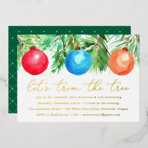 Kerstboom Versiering Kerstfeest Folie Uitnodiging