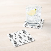 kerstboom vierkante kartonnen onderzetter (Insitu)