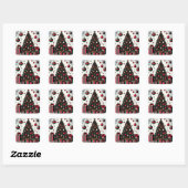 kerstboom vierkante sticker (Vel)