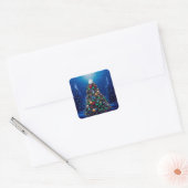 kerstboom vierkante sticker (Envelop)