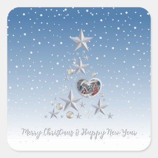 kerstboom vierkante sticker
